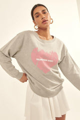 Vintage-style Heart Graphic Print French Terry Knit Sweatshirt | Mixtshop LLC