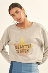 Vintage-style, Multicolor Star French Terry Knit Graphic Sweatshirt | Mixtshop LLC