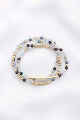 3 Row Glass Bead Stretch Bracelet | Mixtshop LLC