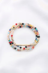 3 Row Glass Bead Stretch Bracelet | Mixtshop LLC