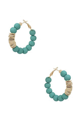 Clay Ball With Metal Accent Hoop Earring | Mixtshop LLC