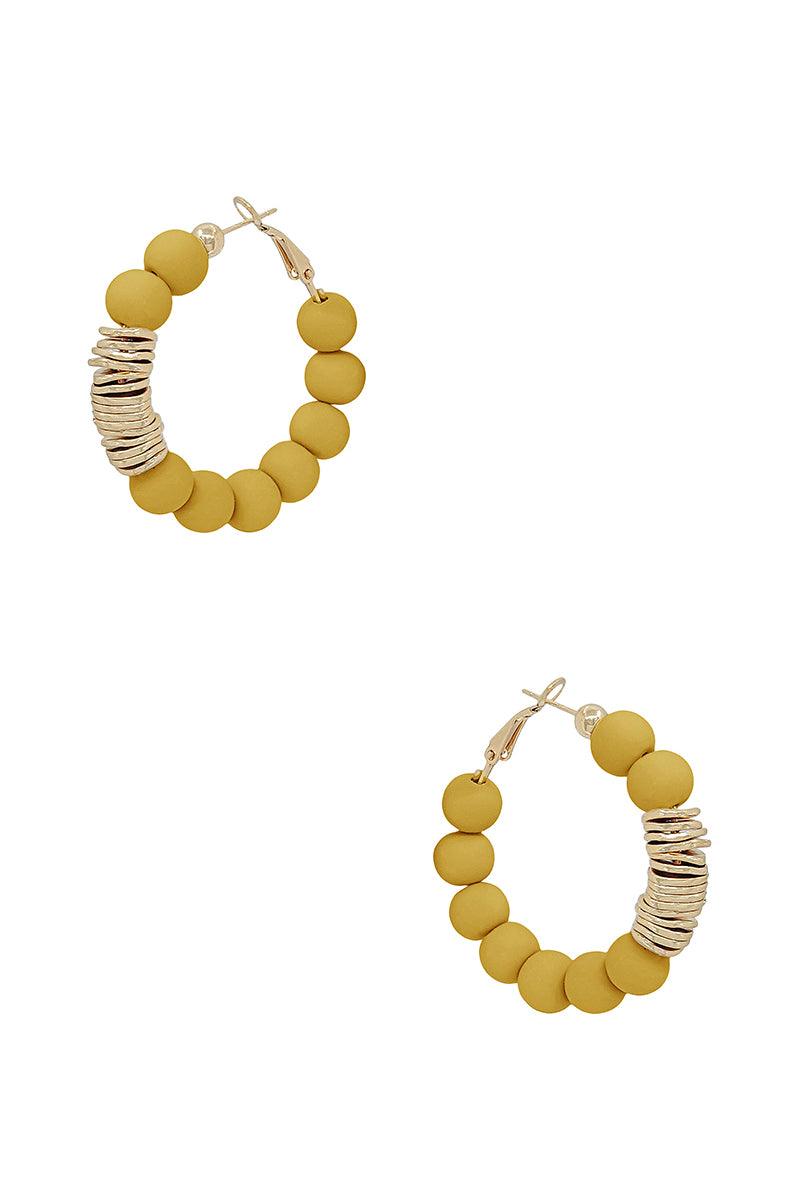 Clay Ball With Metal Accent Hoop Earring | Mixtshop LLC