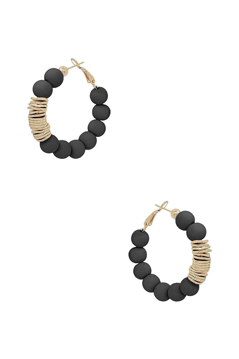 Clay Ball With Metal Accent Hoop Earring | Mixtshop LLC