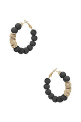Clay Ball With Metal Accent Hoop Earring | Mixtshop LLC