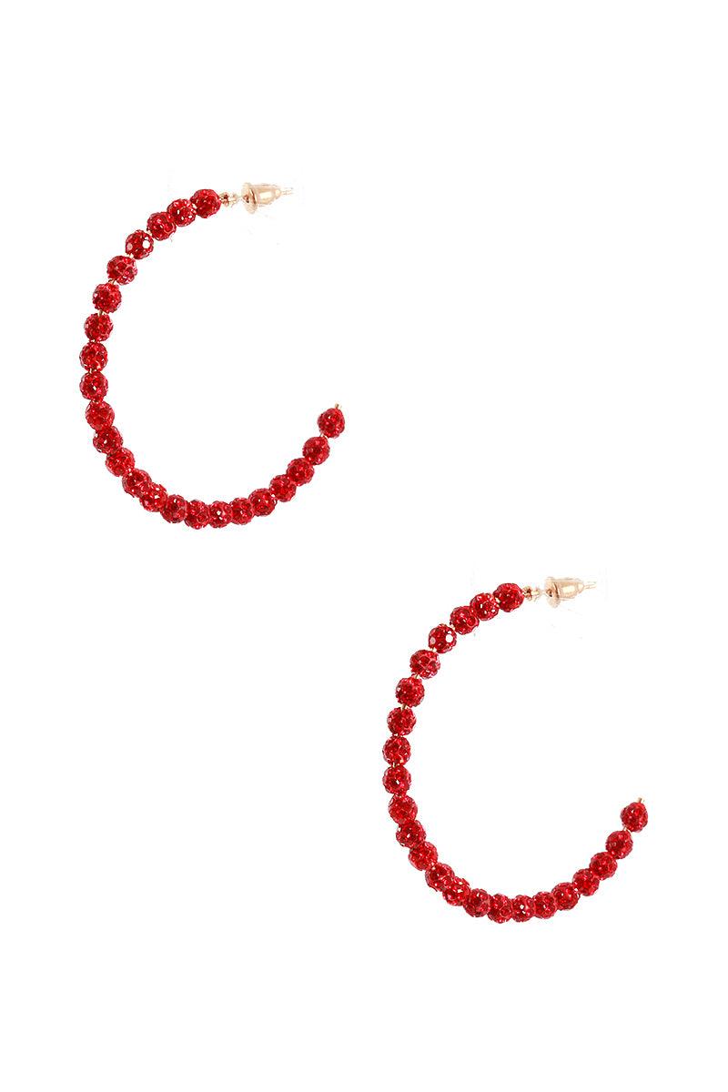Rhinestone Bead Open Hoop Post Earring | Mixtshop LLC
