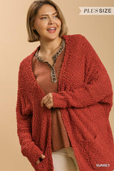 Open Front Oversized Cardigan Sweater With Pockets | Mixtshop LLC