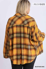 Plaid Collar Button Down Overshirt With Front Pockets | Mixtshop LLC