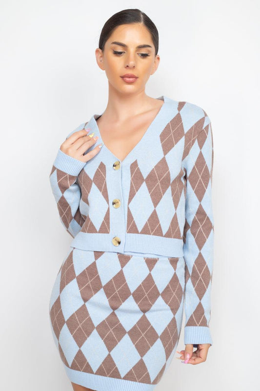 Diamond Button-front Cardigan Top | Mixtshop LLC