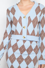 Diamond Button-front Cardigan Top | Mixtshop LLC