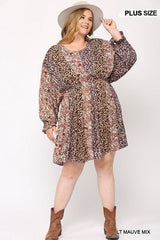 Print Mixed Dolman Sleeve Dress With Side Pockets | Mixtshop LLC