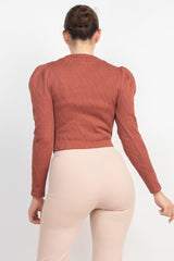 Geometric Cami Puff Sleeves Blazer Top Set | Mixtshop LLC