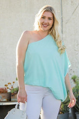 One Shoulder Long Sleeve Unbalance Top | Mixtshop LLC