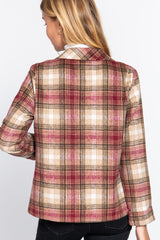 Notched Collar Plaid Jacket | Mixtshop LLC