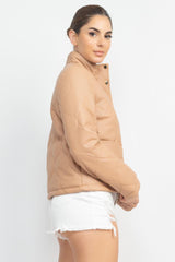Mock Neck Quilted Jacket | Mixtshop LLC