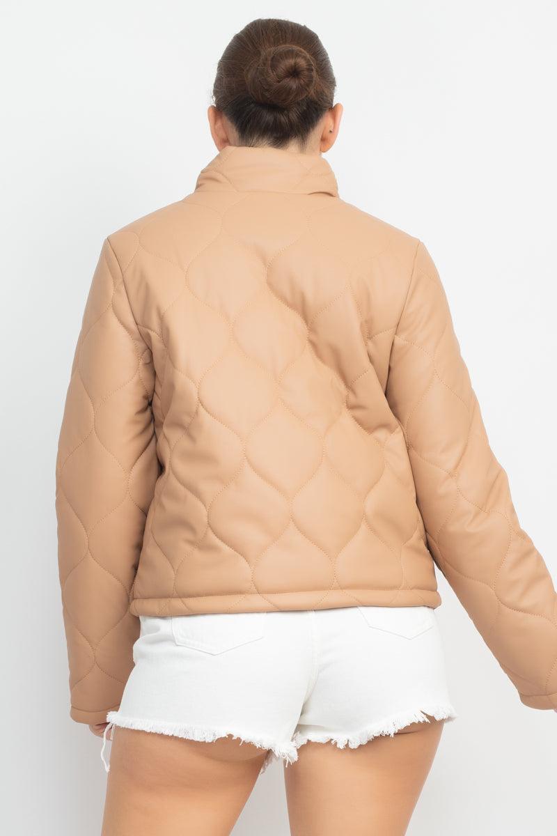 Mock Neck Quilted Jacket | Mixtshop LLC