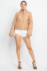 Mock Neck Quilted Jacket | Mixtshop LLC