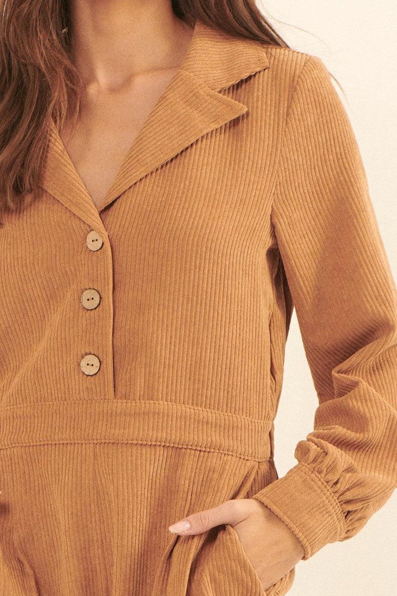 A Woven Corduroy Romper | Mixtshop LLC