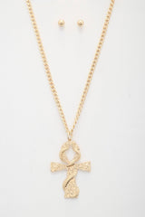 Snake Wrap Cross Pendant Curb Link Necklace | Mixtshop LLC