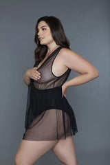 1 Pc Deep V-neck Mesh Babydoll | Mixtshop LLC