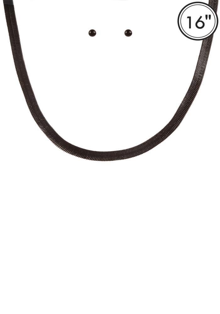 Aluminumcoating Herringbone Necklace Set | Mixtshop LLC