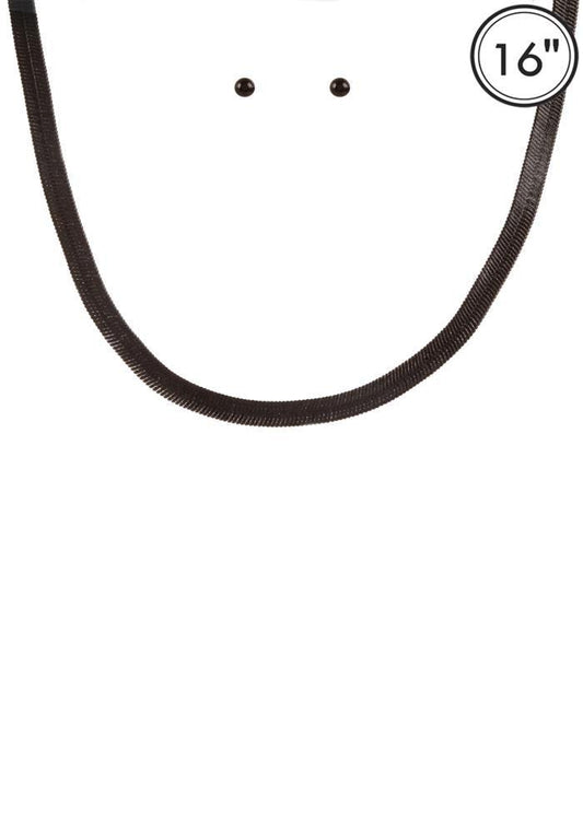 Aluminumcoating Herringbone Necklace Set | Mixtshop LLC