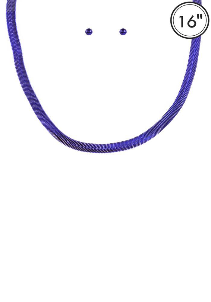 Aluminumcoating Herringbone Necklace Set | Mixtshop LLC