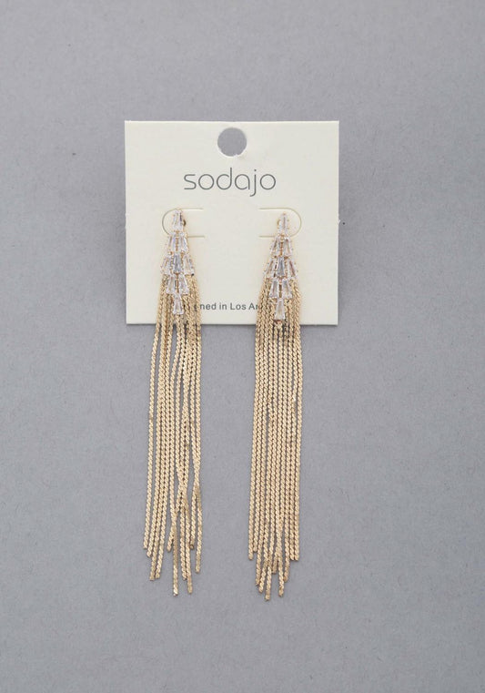 Sodajo Crystal Metal Chain Dangle Earring | Mixtshop LLC