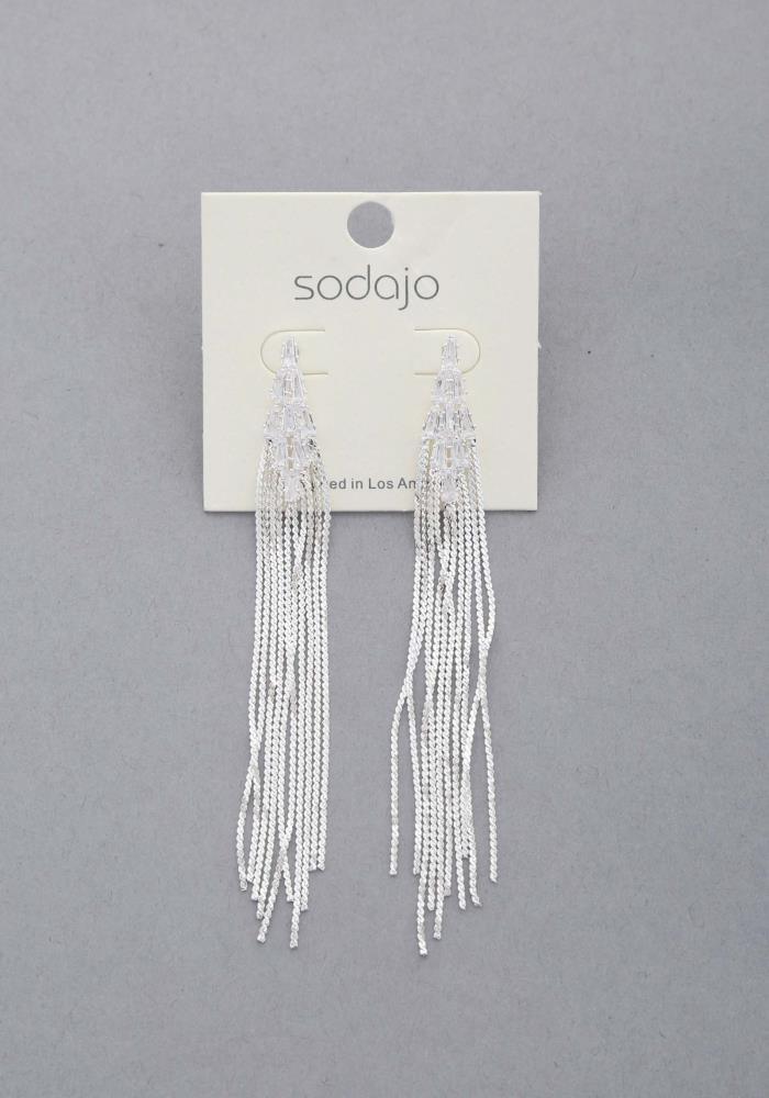 Sodajo Crystal Metal Chain Dangle Earring | Mixtshop LLC