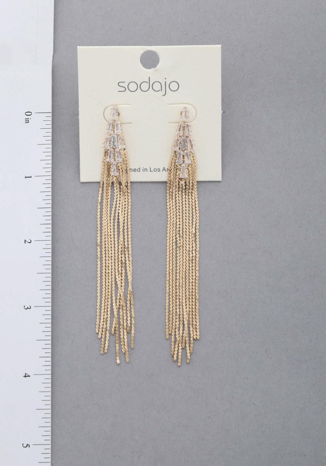Sodajo Crystal Metal Chain Dangle Earring | Mixtshop LLC
