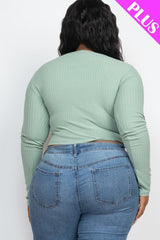 Plus Size Button Up Cropped Top | Mixtshop LLC