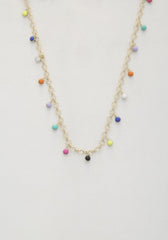 Beaded Circle Link Metal Necklace | Mixtshop LLC