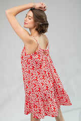 Floral Printed Wool Peach Cami Dress | Mixtshop LLC