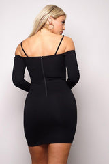 Long Sleeve Cuff Front Strap Mini Dress | Mixtshop LLC