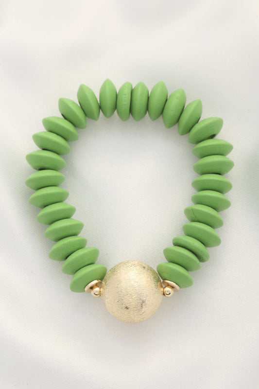Ball Bead Wood Disc Bracelet | Mixtshop LLC