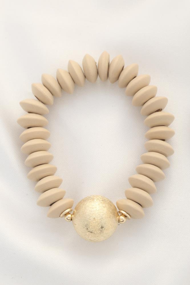 Ball Bead Wood Disc Bracelet | Mixtshop LLC