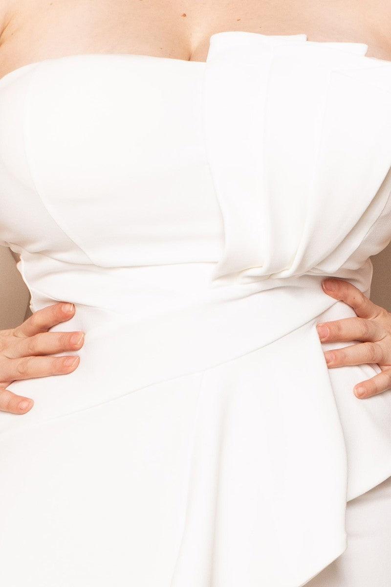 Pleated Detail Tube Top Plus Maxi Dress | Mixtshop LLC