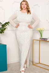 Patterned Rhinestone Plus Size Maxi Dress | Mixtshop LLC