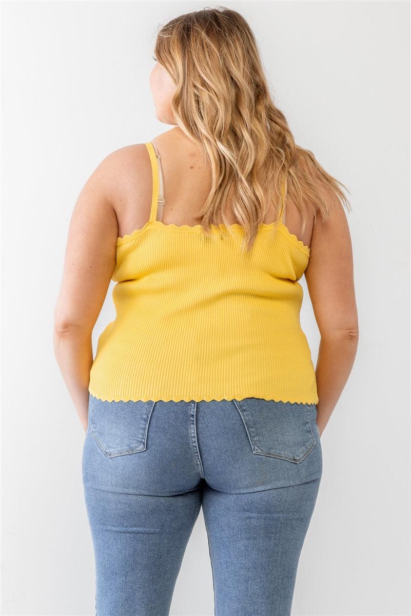Plus Ribbed Ruffle Tank Top | Mixtshop LLC