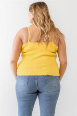 Plus Ribbed Ruffle Tank Top | Mixtshop LLC
