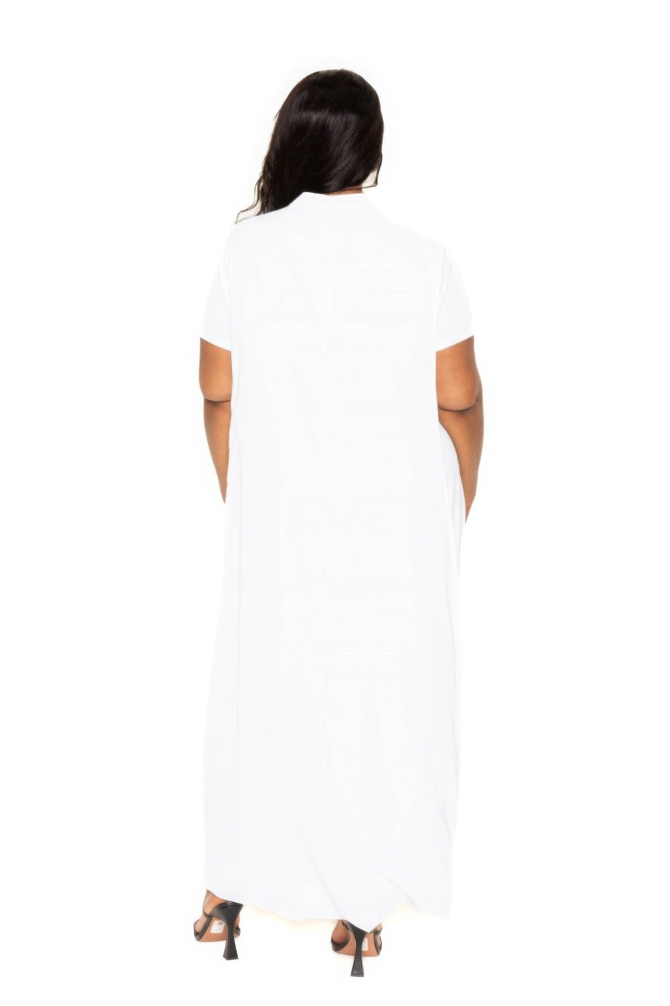 Mock neck back cape dress | Mixtshop LLC