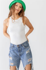 Ribbed V Strap Back Bodysuit | Mixtshop LLC