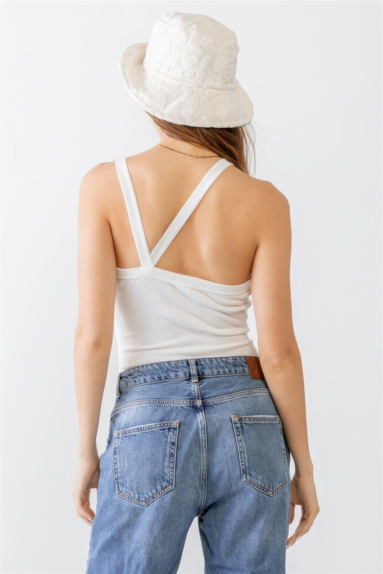 Ribbed V Strap Back Bodysuit | Mixtshop LLC