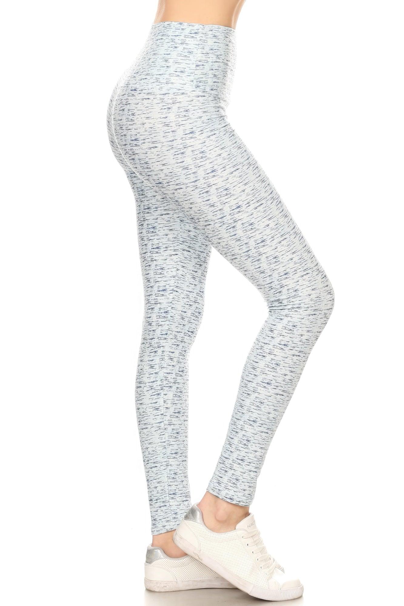 5-inch Long Yoga Style Banded Lined Multi Printed Knit Legging With High Waist | Mixtshop LLC