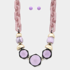 Hexagon Shape Link Oval Link Necklace | Mixtshop LLC