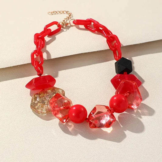 Chunky Beaded Oval Link Necklace | Mixtshop LLC