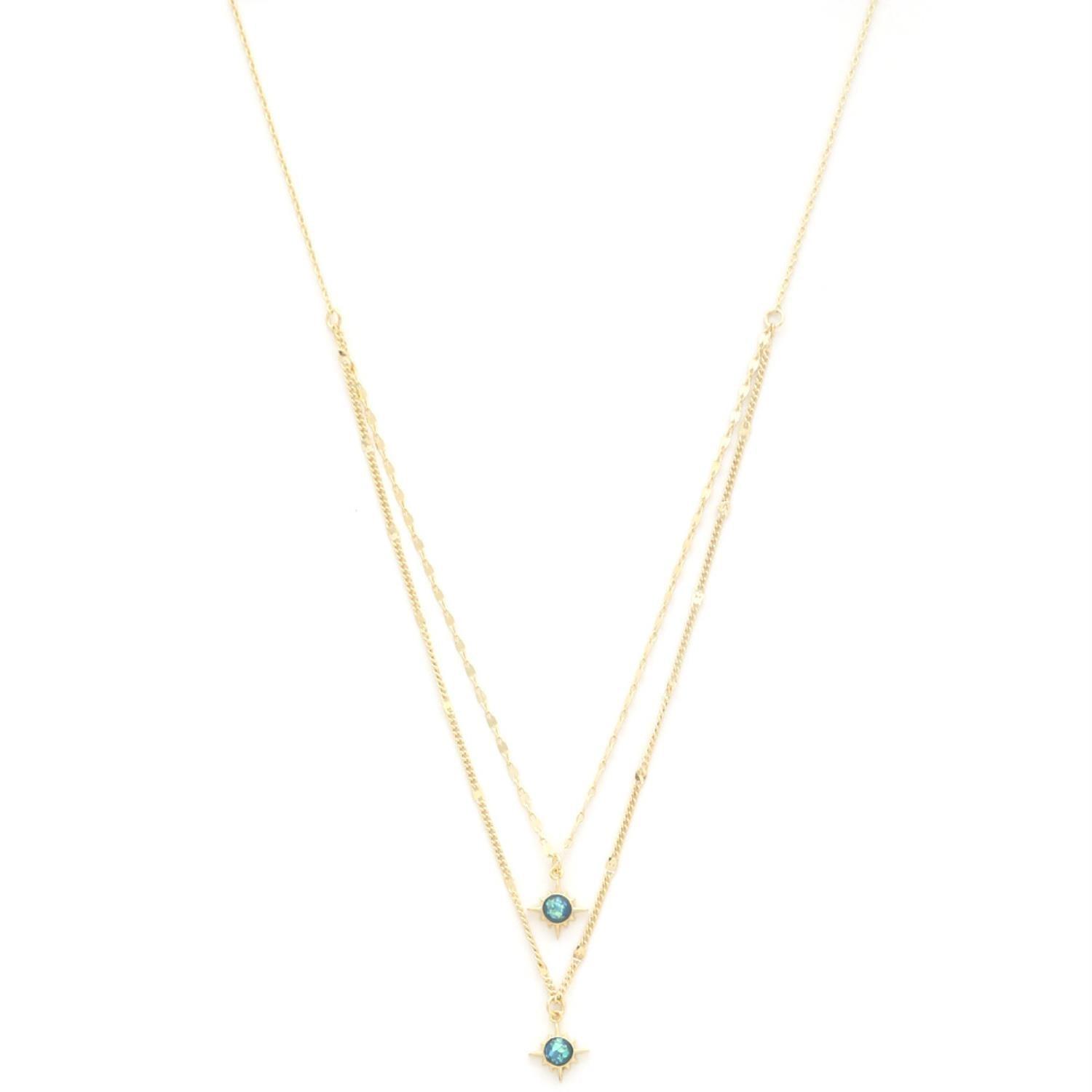 Double Star Crystal Layered Necklace | Mixtshop LLC