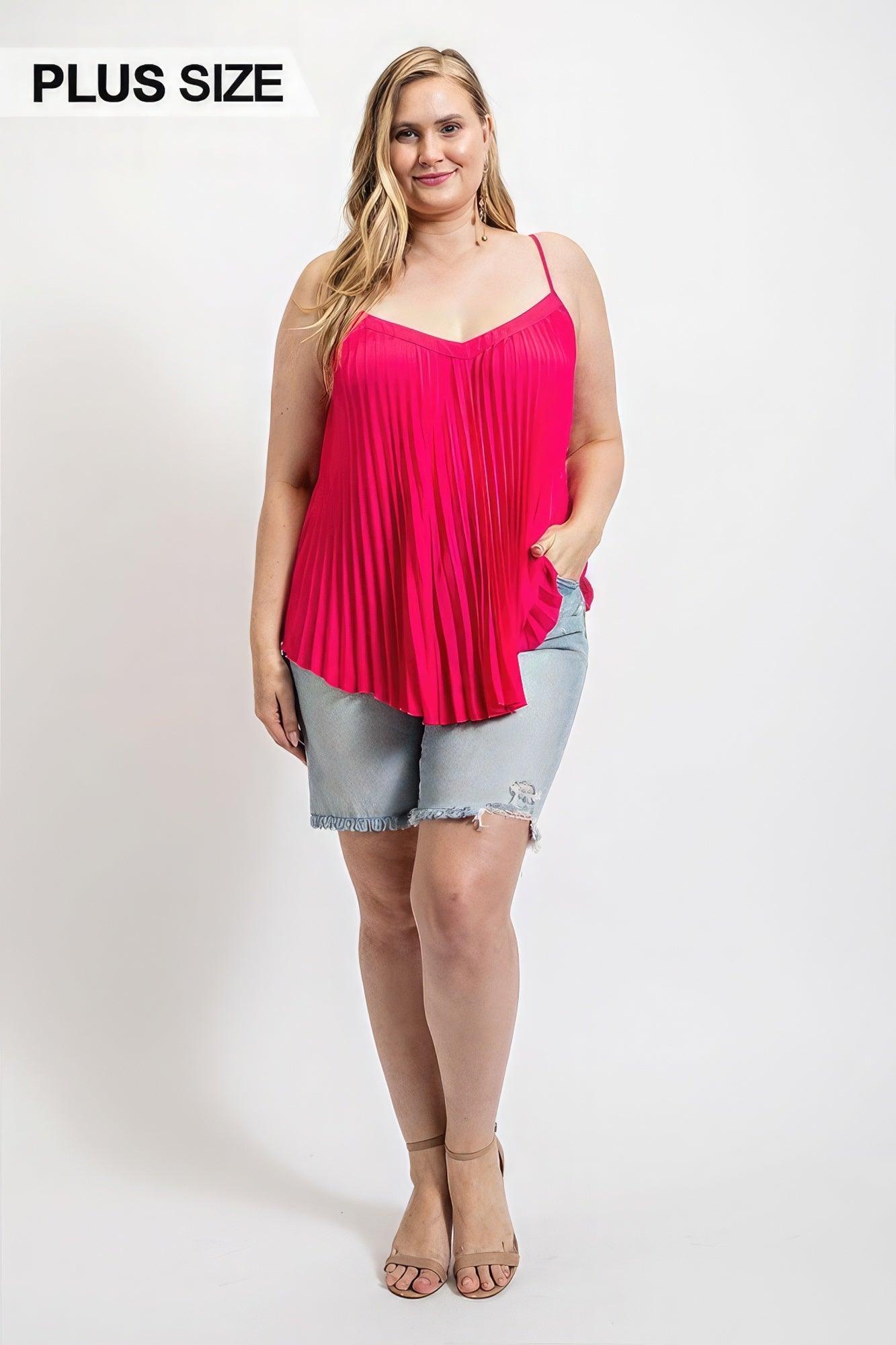 Pleated Tank Top With Adjustable Strap | Mixtshop LLC
