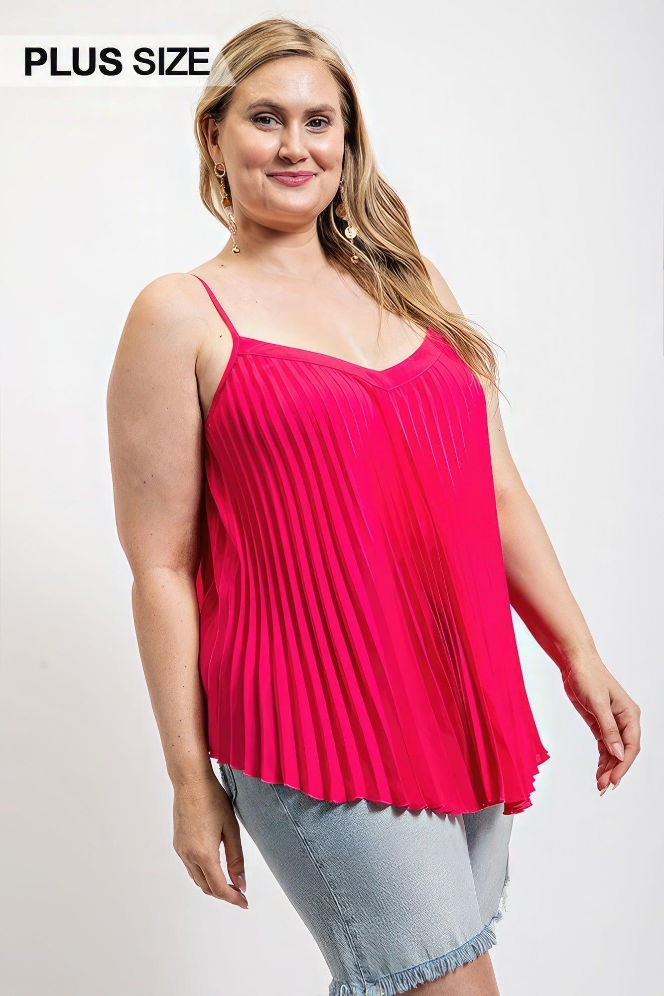 Pleated Tank Top With Adjustable Strap | Mixtshop LLC