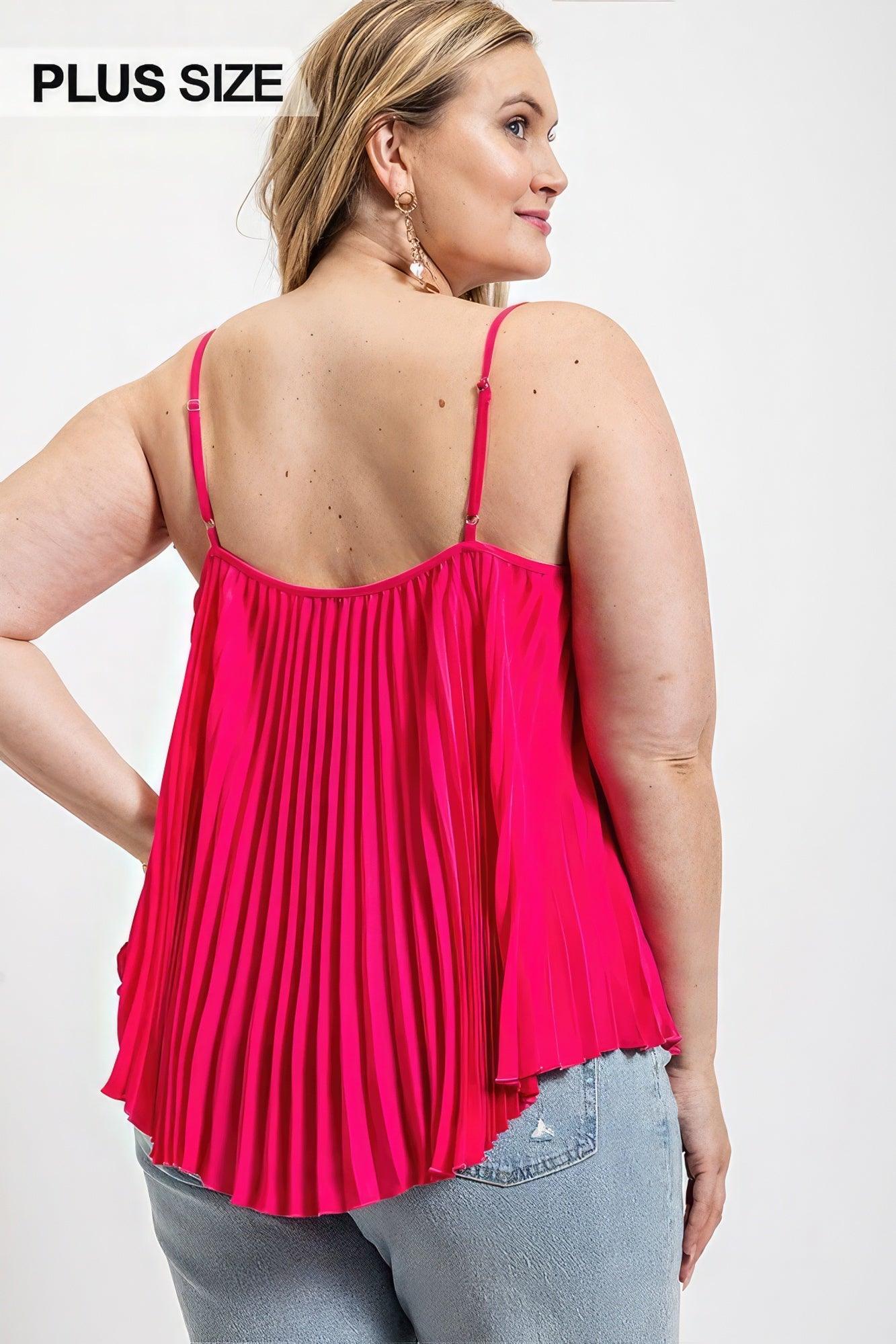 Pleated Tank Top With Adjustable Strap | Mixtshop LLC
