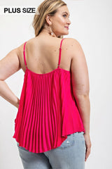 Pleated Tank Top With Adjustable Strap | Mixtshop LLC